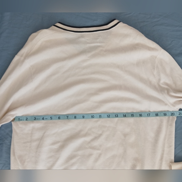 Vintage Ralph Lauren Cashmere Ivory V-Neck Sweater Classic Preppy - Picture 5 of 7